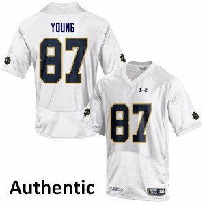 Men's Notre Dame Fighting Irish Michael Young #87 Authentic White Official Jersey 444678-414