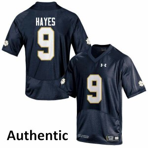 Mens Notre Dame Fighting Irish Daelin Hayes #9 Navy Blue Player Authentic Jersey 411570-420