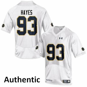 Men Notre Dame Fighting Irish Jay Hayes #93 Official White Authentic Jerseys 885255-361