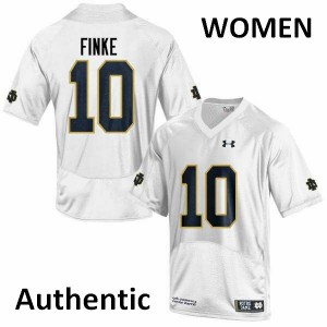 Women's Notre Dame Fighting Irish Chris Finke #10 Authentic Official White Jerseys 764868-595