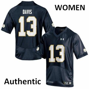 Womens Notre Dame Fighting Irish Avery Davis #13 Authentic Navy Stitched Jerseys 458852-631