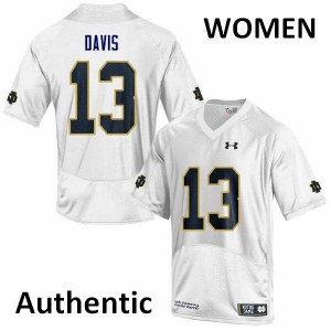 Women Notre Dame Fighting Irish Avery Davis #13 Official White Authentic Jersey 566490-364