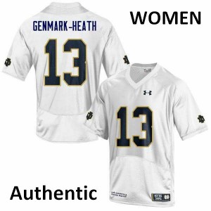 Women's Notre Dame Fighting Irish Jordan Genmark-Heath #13 White Football Authentic Jerseys 938487-469