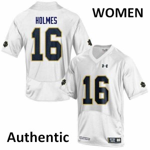 Women Notre Dame Fighting Irish C.J. Holmes #15 Football Authentic White Jersey 598192-382