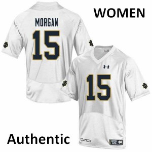 Women Notre Dame Fighting Irish D.J. Morgan #15 White Authentic College Jersey 530533-347