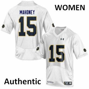 Womens Notre Dame Fighting Irish John Mahoney #15 University White Authentic Jersey 967288-876
