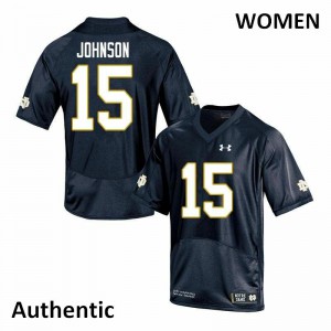 Women's Notre Dame Fighting Irish Jordan Johnson #15 Navy Authentic High School Jerseys 629116-430
