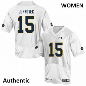 Women's Notre Dame Fighting Irish Phil Jurkovec #15 Authentic White Stitched Jerseys 587305-204
