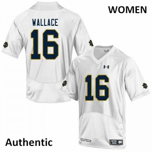 Women's Notre Dame Fighting Irish KJ Wallace #16 Player White Authentic Jerseys 477502-256