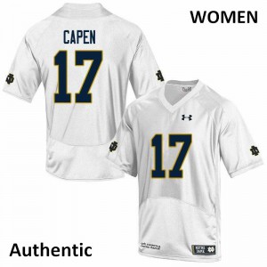 Womens Notre Dame Fighting Irish Cole Capen #17 Authentic White Stitch Jerseys 776695-427