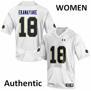 Women Notre Dame Fighting Irish Cameron Ekanayake #18 Authentic University White Jersey 737469-742