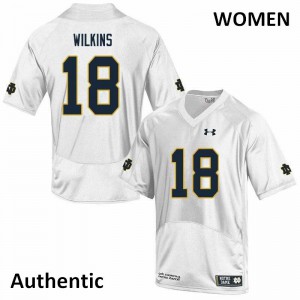 Women Notre Dame Fighting Irish Joe Wilkins #18 Authentic White College Jersey 386019-538