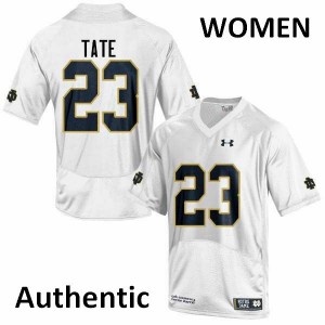 Womens Notre Dame Fighting Irish Golden Tate #23 Authentic Football White Jersey 912421-251
