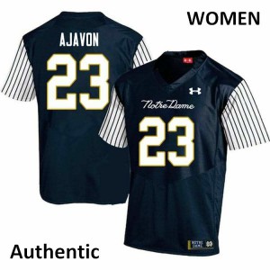 Women Notre Dame Fighting Irish Litchfield Ajavon #23 Navy Blue Alternate Authentic Football Jerseys 874611-550