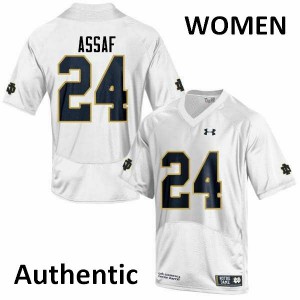 Womens Notre Dame Fighting Irish Mick Assaf #24 White Alumni Authentic Jersey 976258-325