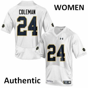 Women's Notre Dame Fighting Irish Nick Coleman #24 White High School Authentic Jerseys 511671-729