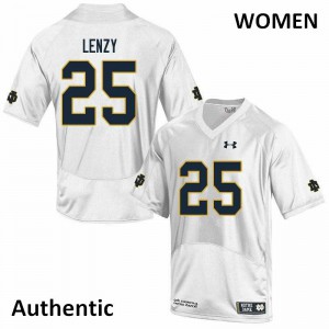 Women Notre Dame Fighting Irish Braden Lenzy #25 NCAA Authentic White Jerseys 737967-486