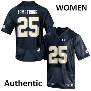 Womens Notre Dame Fighting Irish Jafar Armstrong #25 Navy High School Authentic Jerseys 254862-195