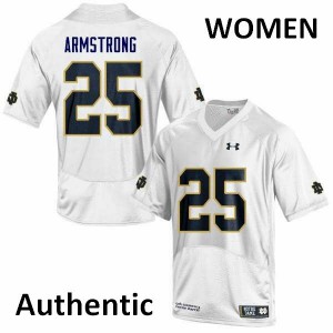 Women Notre Dame Fighting Irish Jafar Armstrong #25 White Official Authentic Jerseys 221348-786