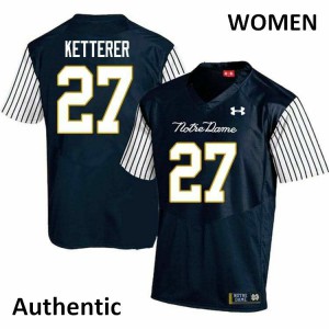 Women's Notre Dame Fighting Irish Chase Ketterer #27 Navy Blue Stitch Alternate Authentic Jersey 442433-808