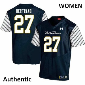 Women Notre Dame Fighting Irish JD Bertrand #27 Navy Blue Alternate Authentic NCAA Jerseys 505960-195