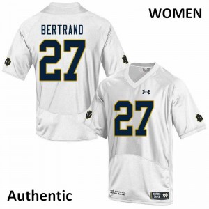Women's Notre Dame Fighting Irish JD Bertrand #27 Authentic White Football Jersey 394321-781