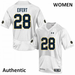 Women's Notre Dame Fighting Irish Griffin Eifert #28 Stitch Authentic White Jersey 224123-194