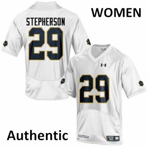 Women Notre Dame Fighting Irish Kevin Stepherson #29 Authentic Alumni White Jerseys 640252-833