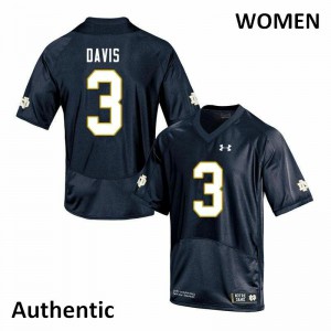Women Notre Dame Fighting Irish Avery Davis #3 Navy High School Authentic Jerseys 483094-441