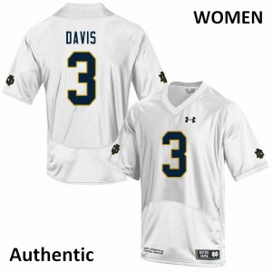 Womens Notre Dame Fighting Irish Avery Davis #3 White University Authentic Jerseys 915888-412