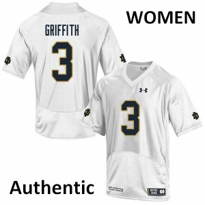 Women Notre Dame Fighting Irish Houston Griffith #3 NCAA Authentic White Jersey 844611-434