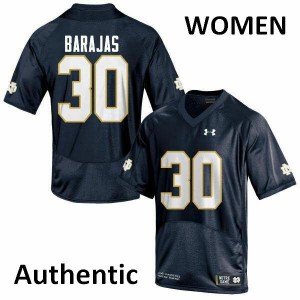 Womens Notre Dame Fighting Irish Josh Barajas #30 Navy Blue NCAA Authentic Jersey 253967-585