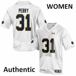 Women's Notre Dame Fighting Irish Spencer Perry #31 Official Authentic White Jersey 929536-683