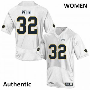Womens Notre Dame Fighting Irish Patrick Pelini #32 White Stitched Authentic Jersey 418980-987