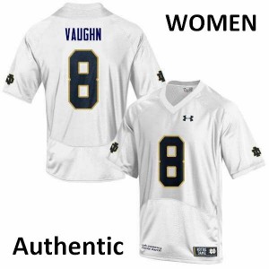 Womens Notre Dame Fighting Irish Donte Vaughn #35 White Football Authentic Jersey 579179-699