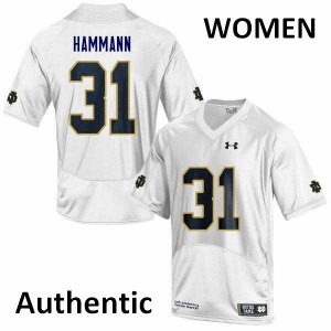 Womens Notre Dame Fighting Irish Grant Hammann #35 Stitch Authentic White Jerseys 248860-200