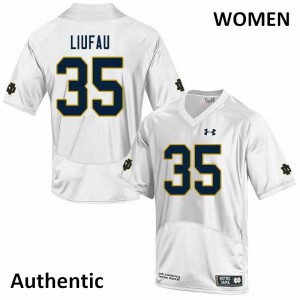 Women's Notre Dame Fighting Irish Marist Liufau #35 Football Authentic White Jersey 551306-812