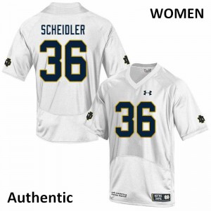 Women Notre Dame Fighting Irish Eddie Scheidler #36 College Authentic White Jerseys 865171-932