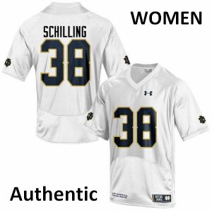 Women's Notre Dame Fighting Irish Christopher Schilling #38 White Stitch Authentic Jersey 611703-505