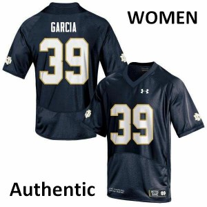 Womens Notre Dame Fighting Irish Brandon Garcia #39 Authentic Navy Player Jersey 921101-356