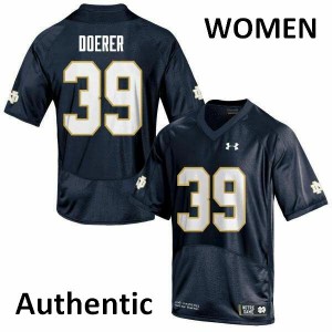 Women Notre Dame Fighting Irish Jonathan Doerer #39 Navy Authentic NCAA Jerseys 924826-338