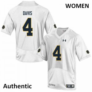 Womens Notre Dame Fighting Irish Avery Davis #4 Authentic White High School Jersey 320215-129