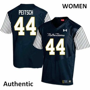 Womens Notre Dame Fighting Irish Alex Peitsch #44 NCAA Alternate Authentic Navy Blue Jersey 212467-809