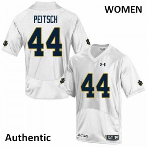 Women Notre Dame Fighting Irish Alex Peitsch #44 Football Authentic White Jerseys 503348-192