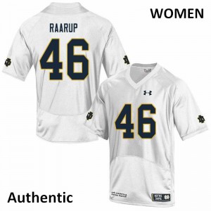 Women Notre Dame Fighting Irish Axel Raarup #46 White Authentic Stitched Jerseys 596022-620