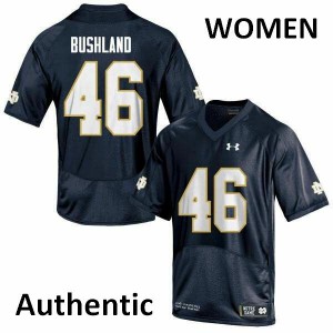 Women's Notre Dame Fighting Irish Matt Bushland #46 Navy Authentic Stitched Jersey 350037-421