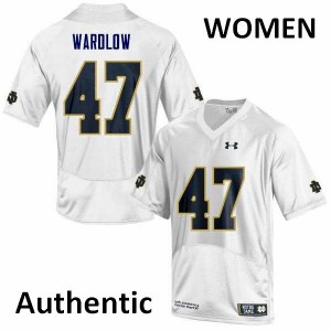 Women Notre Dame Fighting Irish Kofi Wardlow #47 Authentic Football White Jerseys 596053-151
