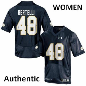 Womens Notre Dame Fighting Irish Angelo Bertelli #48 Navy Blue College Authentic Jerseys 485682-453