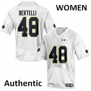 Women's Notre Dame Fighting Irish Angelo Bertelli #48 Football White Authentic Jersey 132022-765