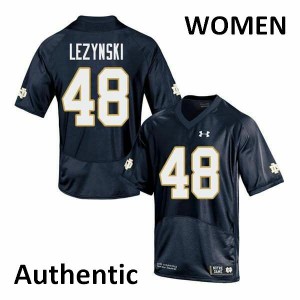 Women's Notre Dame Fighting Irish Xavier Lezynski #48 Authentic Player Navy Jerseys 238004-804
